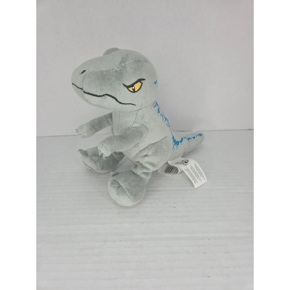 Jurassic World Blue Velociraptor Plush Grey Blue Stripe Dinosaur Stuffed Animal